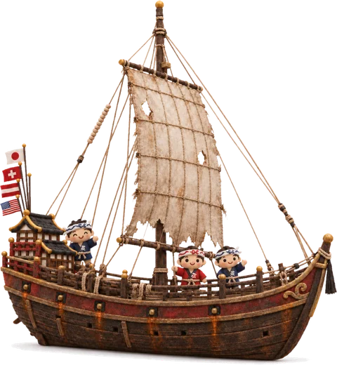 Old boat (three warning signs)